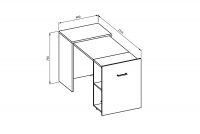 Składane biurko Smart 42-132 cm - dąb wotan Biurko wysuwane Smart - dąb wotan - wymiar biurka wysuniętego