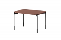 Stolik kawowy prostokątny Sonatia na metalowych nogach 60 cm - burgund stolik kawowy prostokątny