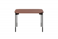 Stolik kawowy prostokątny Sonatia na metalowych nogach 60 cm - burgund stolik prostokątny