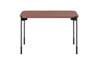 Stolik kawowy prostokątny Sonatia na metalowych nogach 70 cm - burgund stolik prostokątny