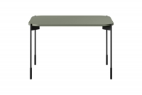 Stolik kawowy prostokątny Sonatia na metalowych nogach 70 cm - oliwka stolik prostokątny