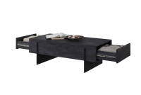 Stolik kawowy Larena z szufladami 120 cm - czarny beton / czarne nóżki stolik kawowy do salonu