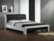 Łóżko tapicerowane Cassandra 120X200 - biały / czarny czarno białe łóżko sypialniane Cassandra 