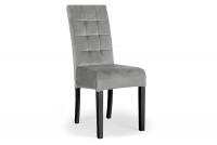 Krzesło tapicerowane Castello 4 z drewnianymi nogami - szary Salvador 17 / czarne nogi szare krzeszło z czarnymi nogami