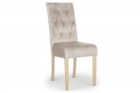 Krzesło tapicerowane Castello 5 z drewnianymi nogami - beż Salvador 02 / nogi buk beżowe krzesło na bukowych nogach