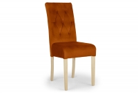 Krzesło tapicerowane Castello 5 - rudy Salvador 14 / nogi buk pomarańczowe krzesło na drewnanych nogach