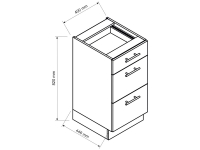 Clara D40 S/3 - szafka dolna z szufladami wymiary szafki 