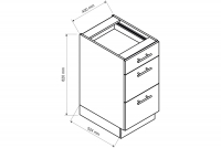 Denis D40 S/3 - szafka dolna z szufladami  bryła denis 