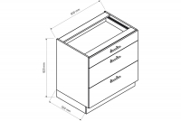 Denis D80 S/3 - szafka dolna z szufladami  szafka z szufladami 