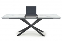 Stół do jadalni Diesel rozkładany 160-200x90 cm - biały marmur / popiel / czarny rpzkładany stół do salonu