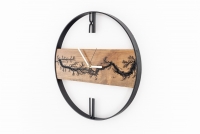 Drewniany zegar ścienny KAYU 03 Olcha w stylu Loft - Czarny- 43 cm Drewniany zegar ścienny KAYU 03 Olcha w stylu Loft - Czarny- 43 cm