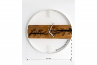 Drewniany zegar ścienny KAYU 08 Olcha w stylu Loft - Biały - 45 cm Drewniany zegar ścienny KAYU 08 Olcha w stylu Loft - Biały - wymiary