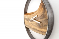 Drewniany zegar ścienny KAYU 10 Orzech w stylu Loft - Stal - 31 cm Drewniany zegar ścienny KAYU 10 Orzech w stylu Loft - Stal - 31 cm