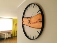 Drewniany zegar ścienny KAYU 27 Grusza w stylu Loft - Czarny - 70 cm Drewniany zegar ścienny KAYU 27 Grusza w stylu Loft - Czarny - 70 cm