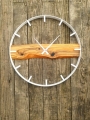 Drewniany zegar ścienny KAYU 26 Orzech w stylu Loft - Biały - 70 cm Drewniany zegar ścienny KAYU 26 Orzech w stylu Loft - Biały - 70 cm