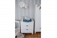 Dziecięca komoda z szufladami i przewijakiem Iwo - biały biała komoda do pokoju dziecięcego 