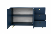 Komoda Siena z 3 szufladami 140 cm - ciemny błękit Dwudrzwiowa komoda Siena z 3 szufladami 140 cm - ciemny błękit