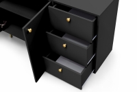 Dwudrzwiowa komoda Siena z 3 szufladami 140 cm - czarna Dwudrzwiowa komoda Siena z 3 szufladami 140 cm - czarna