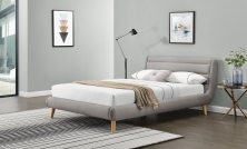 Łóżko tapicerowane Elanda 140x200 - jasny popiel tapicerowane łóżko w kolorze jasnej popieli