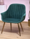 ELEGANCE 2 fotel wypoczynkowy tapicerka - ciemny zielony, nogi - złote elegance 2 fotel wypoczynkowy tapicerka - ciemny zielony, nogi - złote