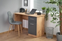 Nowoczesne biurko Elmo z szufladą 120 cm - dąb złoty / antracyt biurko do pokoju
