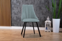 Krzesło tapicerowane Empoli 2 Metal - błękit Gemma 70 / czarne nogi błękitne krzesło do jadalni