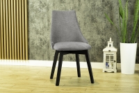 Krzesło tapicerowane na drewnianych nogach Empoli - szary / Loft 19 / czarne nogi tapicerowane krześło na drewnianych nogach