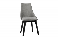 Krzesło tapicerowane na drewnianych nogach Empoli - szary / Loft 19 / czarne nogi szare krzesło na czarnych nogach