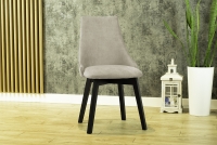 Krzesło tapicerowane Empoli - beż Matt Velvet 08 / czarne nogi krzesło beżowe na czarnych nogach