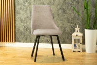 Krzesło tapicerowane Empoli Metal - beż Matt Velvet 08 / nogi czarne krzesło tapicerowane na metalowych nogach