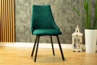 Krzesło tapicerowane Empoli Metal - ciemna zieleń Monolith 37 / nogi czarne zielone krzesło na czarnych nogach