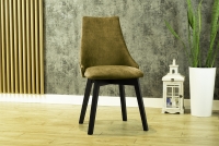 Krzesło na drewnianych nogach Empoli - musztardowy Monolith 48 / czarne nogi drewniane krzesło