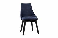 Krzesło tapicerowane Empoli - granatowy Monolith 77 / czarne nogi granatowe krzesło do jadalni