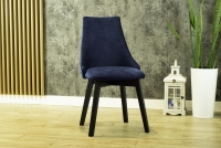 Krzesło tapicerowane Empoli - granatowy Monolith 77 / czarne nogi granatowe krzesło na czarnych nogach