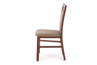 Krzesło drewniane Erota z tapicerowanym siedziskiem - Inari 23 / ciemny orzech krzesło z tapicerowanym siedziskiem