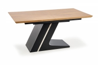 Rozkładany stół Fergus 160-220x90 cm - naturalny / czarny nowoczesny design