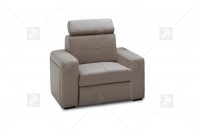 Fotel wypoczynkowy Basic - Skóra skórzany fotel z regulowanym zagłówkiem 