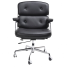 Fotel biurowy ICON PRESTIGE PLUS czarny - włoska skóra naturalna, aluminium fotel biurowy icon prestige plus czarny - włoska skóra naturalna, aluminium