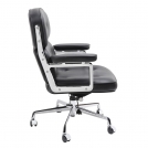 Fotel biurowy ICON PRESTIGE PLUS czarny - włoska skóra naturalna, aluminium fotel biurowy icon prestige plus czarny - włoska skóra naturalna, aluminium