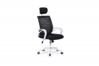 Fotel biurowy Socket z podłokietnikami - biały / czarny fotel halmar 