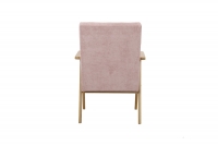 Fotel Klubowy PRL różowe krzesło z szerokim oparciem 