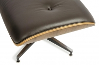 Fotel LOUNGE HM PREMIUM SZEROKI z podnóżkiem brązowy - sklejka orzech, skóra naturalna fotel lounge hm premium szeroki z podnóżkiem brązowy - sklejka orzech, skóra naturalna