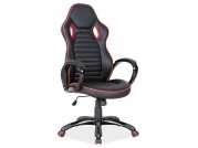 Fotel gamingowy Q-105 czarny z czerwonym wykończeniem  fotel biurowy gamingowy