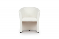 Tapicerowany fotel kubełkowy Noobis - biała ekoskóra Madryt 920  biały fotel do pokoju dziennego 