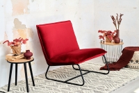 Fotel wypoczynkowy loft Paris - czerwony welur - Wyprzedaż fotel do salonu 