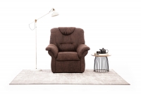 Fotel wypoczynkowy Lonigo - brązowa tkanina Preston 29 fotel do salonu 