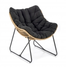 Fotel wypoczynkowy Whisper - czarny / naturalny fotel wypoczynkowy whisper - czarny / naturalny