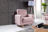 Fotel wypoczynkowy Latina  różowy fotel z wysokimi nóżkami 