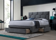 Łóżko tapicerowane z szufladami 160x200 Harriet - popiel velvet harriet 160 łóżko z szufladami popiel velvet (3p=1szt)