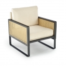 Fotel wypoczynkowy z podłokietnikami Ilario - czarny / naturalny ilario fotel wypoczynkowy, czarny / naturalny